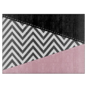Gray Zigzag, Gray Chevron, Zigzag Pattern, Pink Schneidebrett