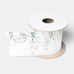 Grayed Jade Green Botanical Satinband