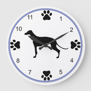 Grayhound Silhouette Große Wanduhr