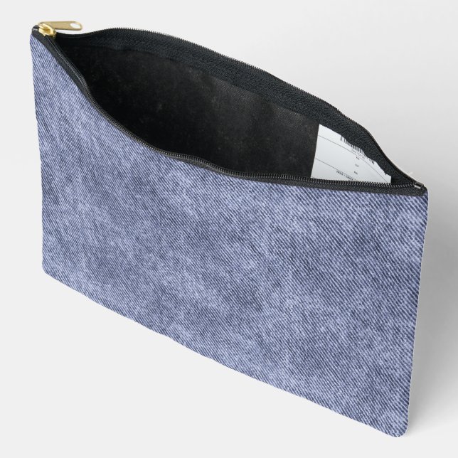 Grayish Blue Denim Pattern Zubehörtasche (Offen)