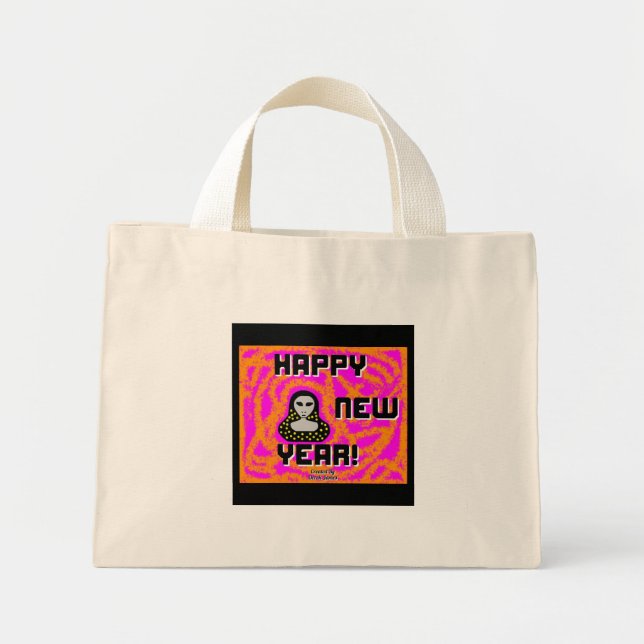 Grays neues Jahr wünscht Tiny Tote Bag Mini Stoffbeutel (Vorne)