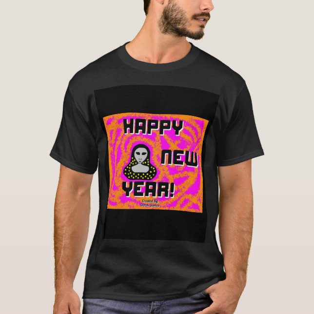 Grays New Year wünscht Men's Black Basic T Shirt (Vorderseite)