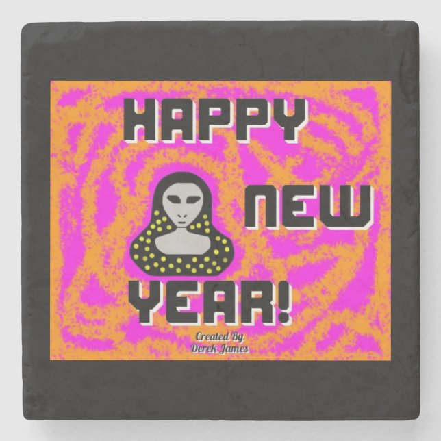 Grays New Year wünscht Stone Untersetzer (Vorderseite)