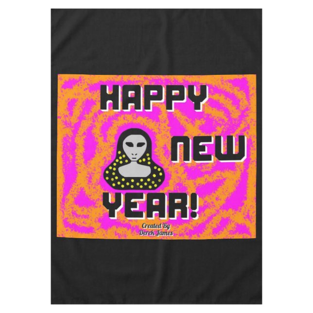 Grays New Year wünscht Tableclout Tischdecke (Vorderseite)