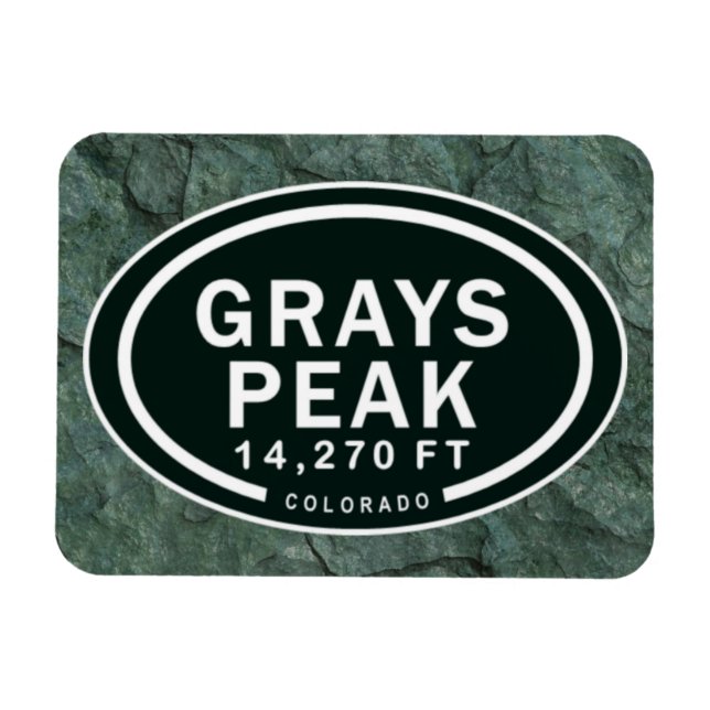 Grays Peak 14.270 FT CO Mountain Magnet (Horizontal)