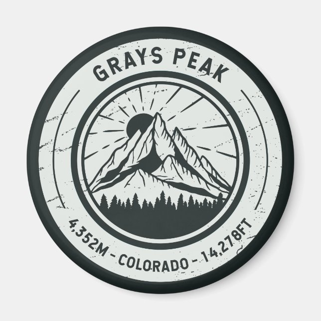 Grays Peak Colorado Wandern Magnet (Vorne)