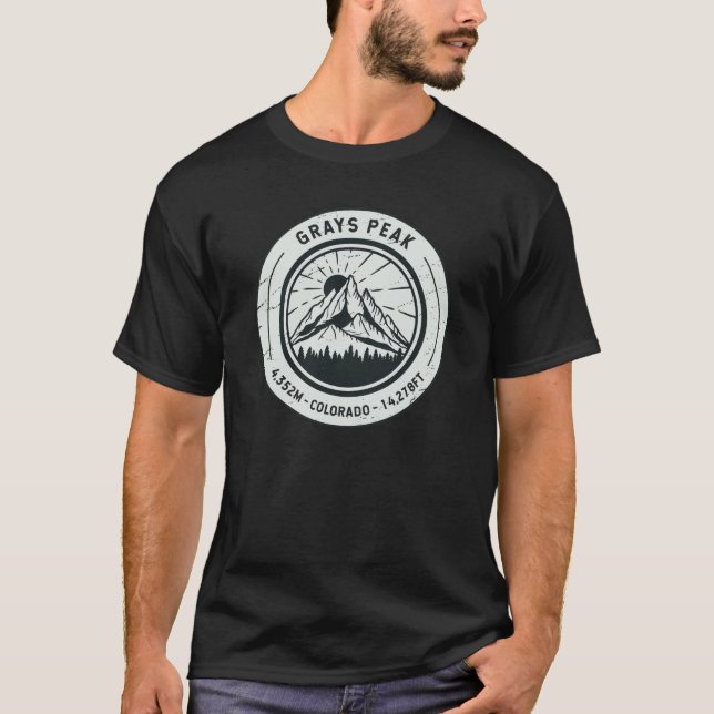 Grays Peak Colorado Wandern T-Shirt (Vorderseite)