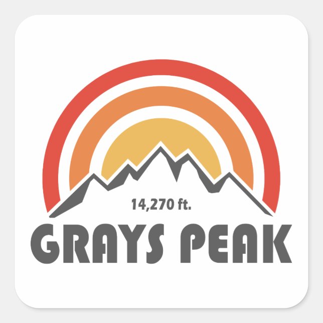 Grays Peak Quadratischer Aufkleber (Vorderseite)