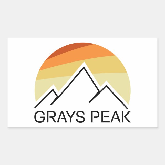 Grays Peak Retro Rechteckiger Aufkleber (Vorderseite)