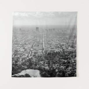 GRAYSCALE AERIAL FOTO CITY WANDTEPPICH