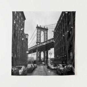 GRAYSCALE FOTOGRAFIE DER BROOKLYN-BRÜCKE WANDTEPPICH