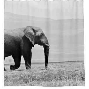 GRAYSCALE FOTOGRAFIE DES ELEPHANS DUSCHVORHANG