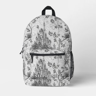 Grayscale Gran Canaria Verziertes Schloss im Val P Bedruckter Rucksack
