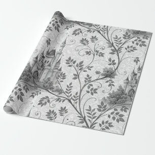 Grayscale Gran Canaria Verziertes Schloss im Val P Geschenkpapier