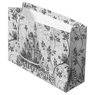 Grayscale Gran Canaria Verziertes Schloss im Val P Große Geschenktüte