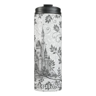 Grayscale Gran Canaria Verziertes Schloss im Val P Thermosbecher