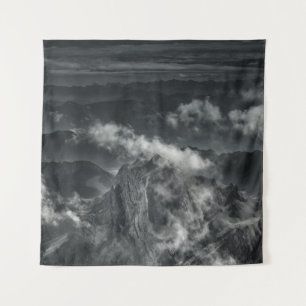 GRAYSCALE PHOTO OF MOUNTAIN RANGE WANDTEPPICH