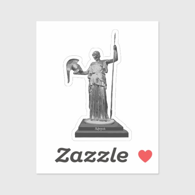 Grayscale Ungebrochen Bryn Mawr Athena Aufkleber (Blatt)