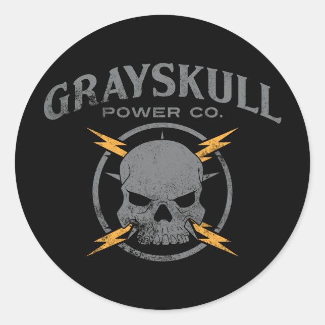 Grayskull Power Co. Runder Aufkleber (Vorderseite)