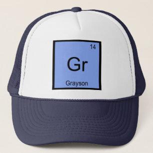 Grayson Namenschemie-Element-Periodensystem Truckerkappe