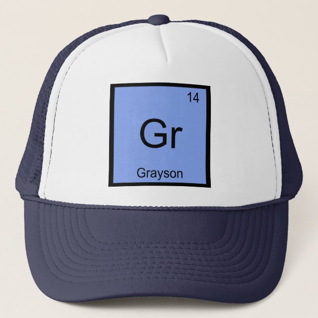Grayson Namenschemie-Element-Periodensystem Truckerkappe (Vorderseite)
