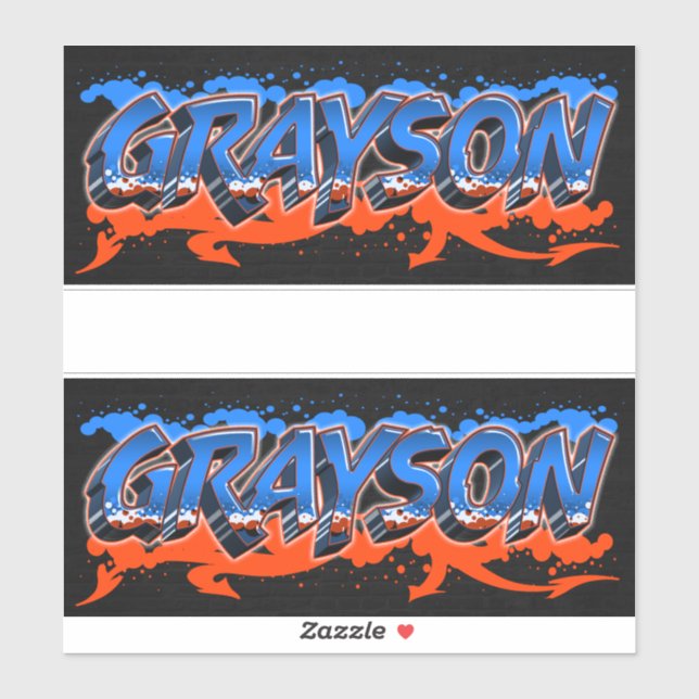 Grayson Vorname Name Graffiti Aufkleber Sticker (Blatt)