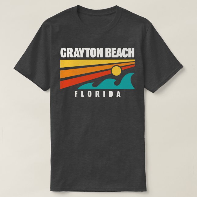 Grayton Beach Staat Park Florida Retro Waves T-Shirt (Design vorne)
