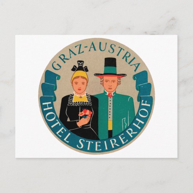 Graz Austria Hotel Steirerhof Postkarte (Vorderseite)