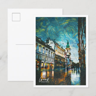 Graz Austria Schöne Öl Paint Landschaft Postkarte