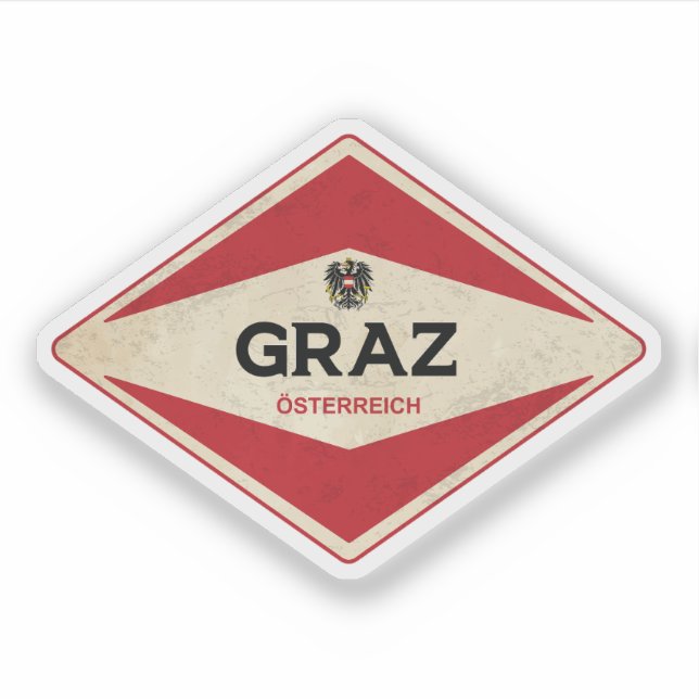 Graz Austria Vintag Aufkleber (Vorderseite)
