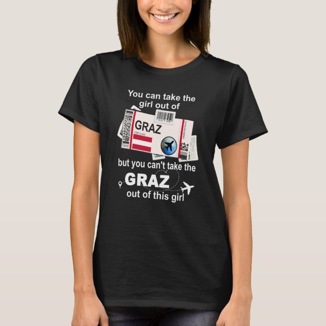 Graz Boarding Pass Graz Girl Graz T-Shirt (Vorderseite)