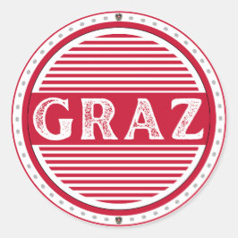Graz City Pride Emblem – Austrian Identity Runder Aufkleber