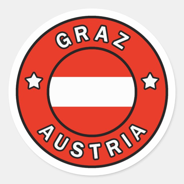 Graz Österreich Runder Aufkleber (Vorderseite)