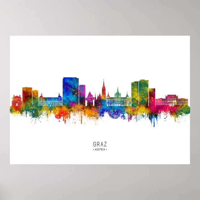 Graz Österreich Skyline Poster (Vorne)