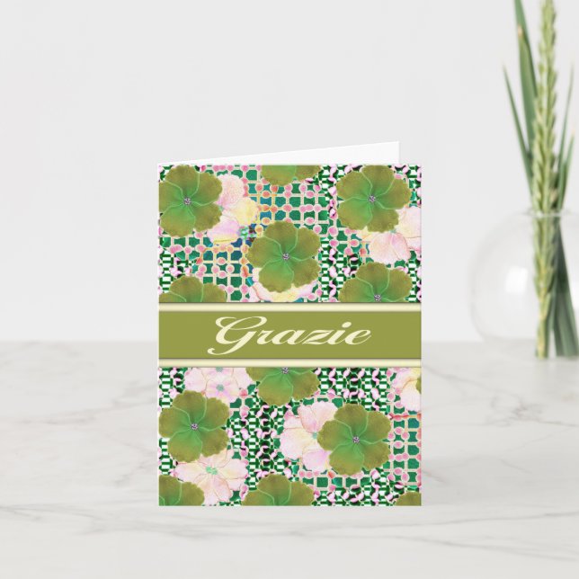 Grazia-Italiener danken Ihnen mit freiem Raum nach Dankeskarte (Vorderseite)