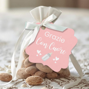 Grazie Con Cuore Italienisch Dankeschön Rosa Geschenkanhänger