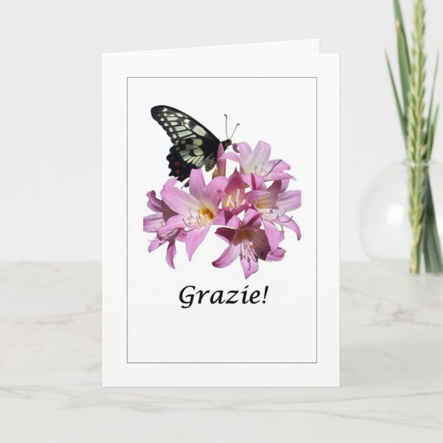 Grazie - Danke für die italienische Blume Card Karte (Vorderseite)
