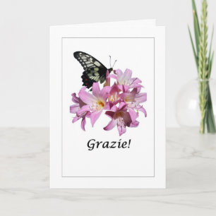 Grazie - Danke für die italienische Blume Card Karte