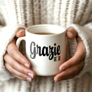 Grazie (Danke) Italienische Flagge Tasse