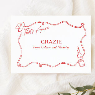 Grazie, das ist eine italienischere Hochzeit Dankeskarte