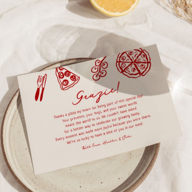 Grazie Italian Pizza Baby Shower Dankeskarte (Von Creator hochgeladen)