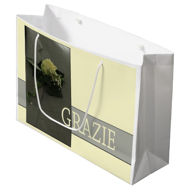 Grazie La Sposa di Sabbia Gastgeschenk Hochzeit Große Geschenktüte (Vorderseite Schrägansicht)