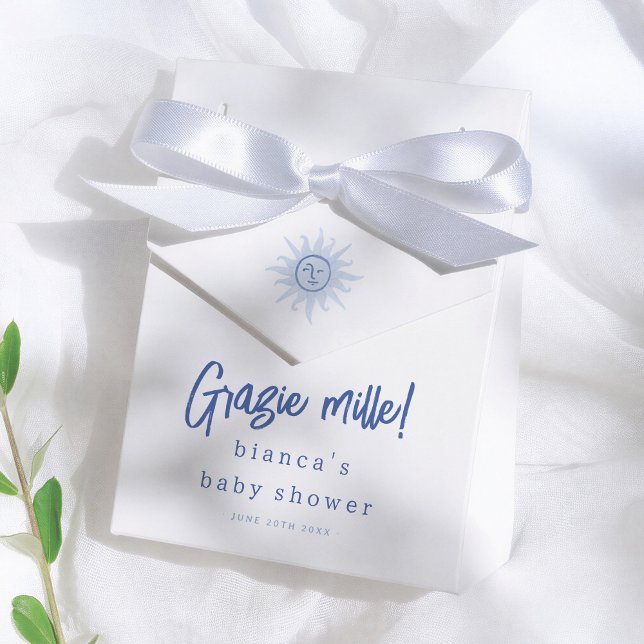 Grazie Mille! Italian Summer Blue Boy Baby Shower Geschenkschachtel (Von Creator hochgeladen)