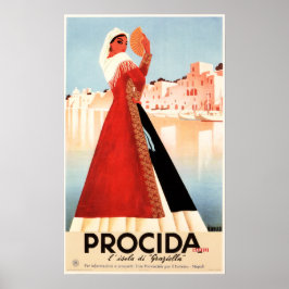 GRAZIELLA PROCIDA NAPOLI Reisen Vintag Italien Poster