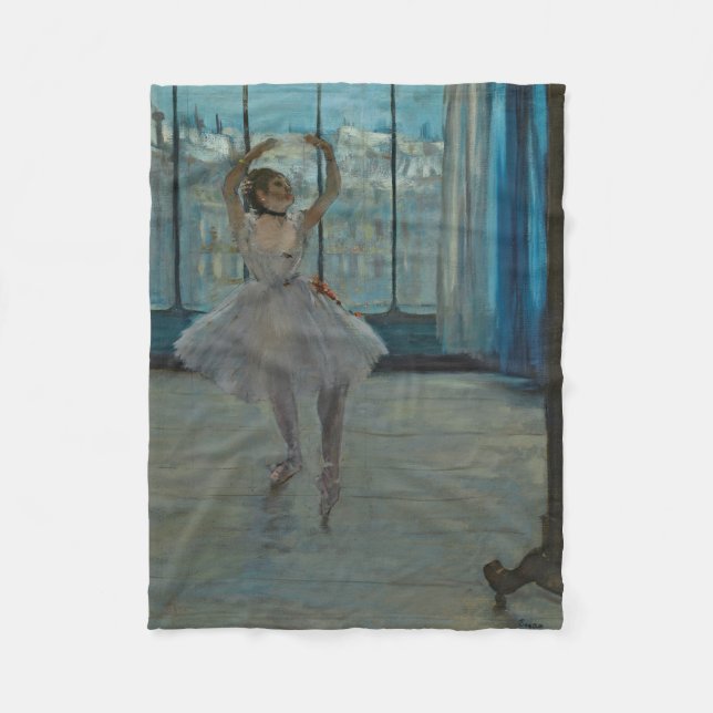 Grazile Ballerina am Fenster-Fleece-Decke Fleecedecke (Vorderseite)
