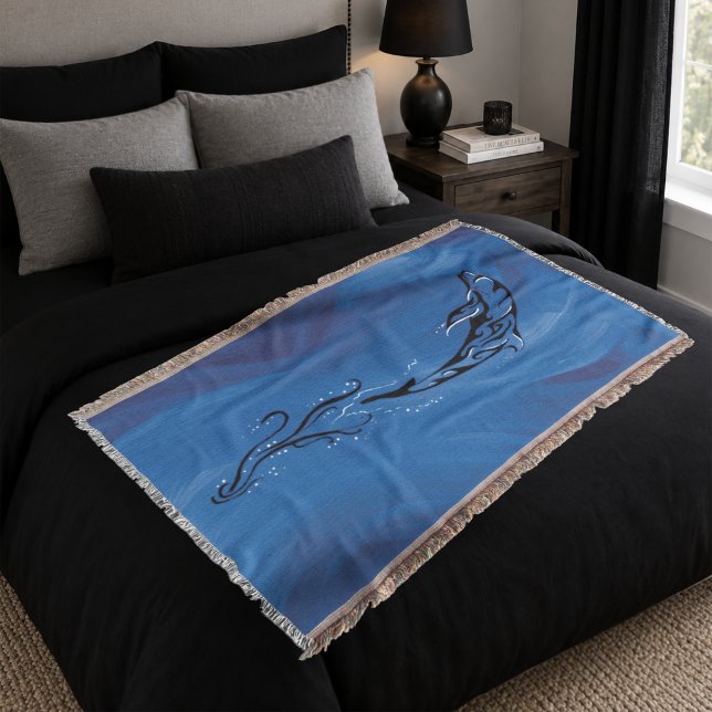 Graziler blauer Stammes-Delfin-Ozean Decke (Von Creator hochgeladen)