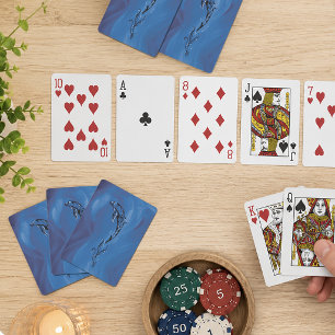 Graziler blauer Stammes-Delfin-Ozean Spielkarten