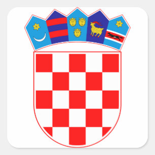 Grb Hrvatske, kroatisches Wappen Quadratischer Aufkleber