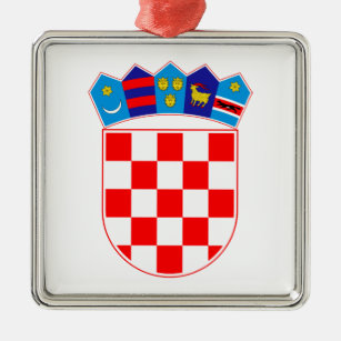 Grb Hrvatske, kroatisches Wappen Silbernes Ornament