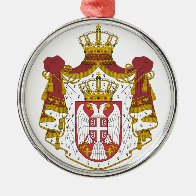Grb Srbije, serbisches Wappen Silbernes Ornament (Vorne)